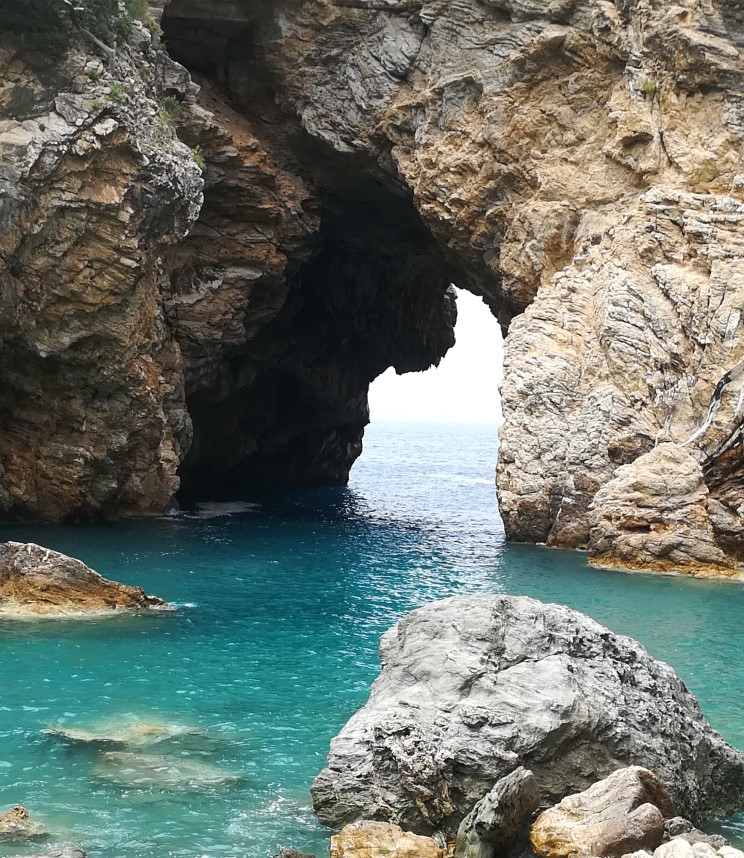 Grotto on the Mediterranean coast in Alanya